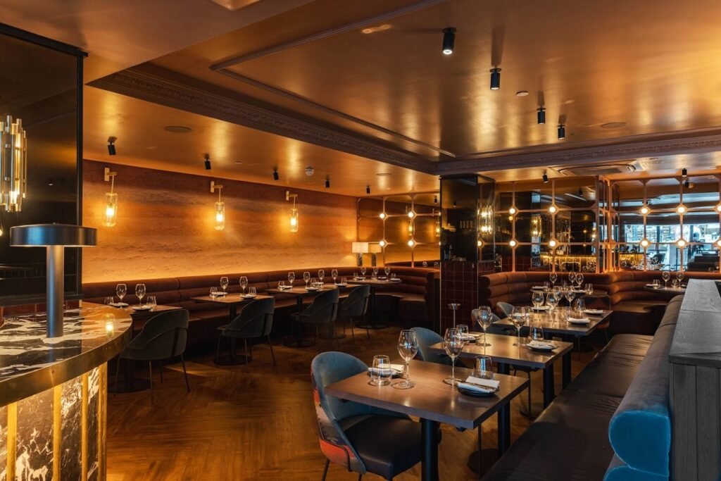 Elegant interior of Gaucho Covent Garden, a top restaurant in London offering sustainable dining