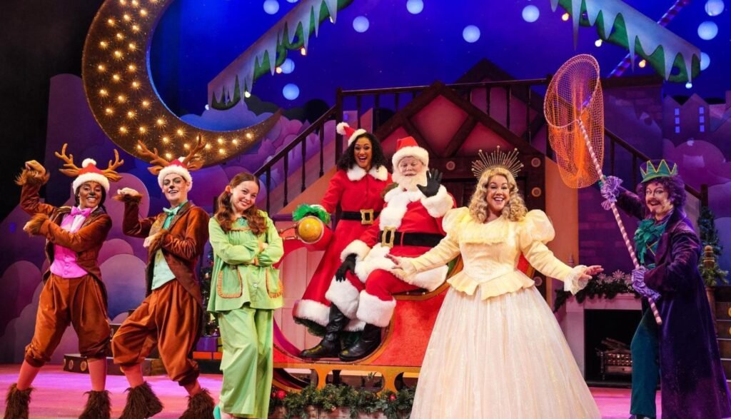 Actors performing in a Christmas panto at JW3 Theatre, London