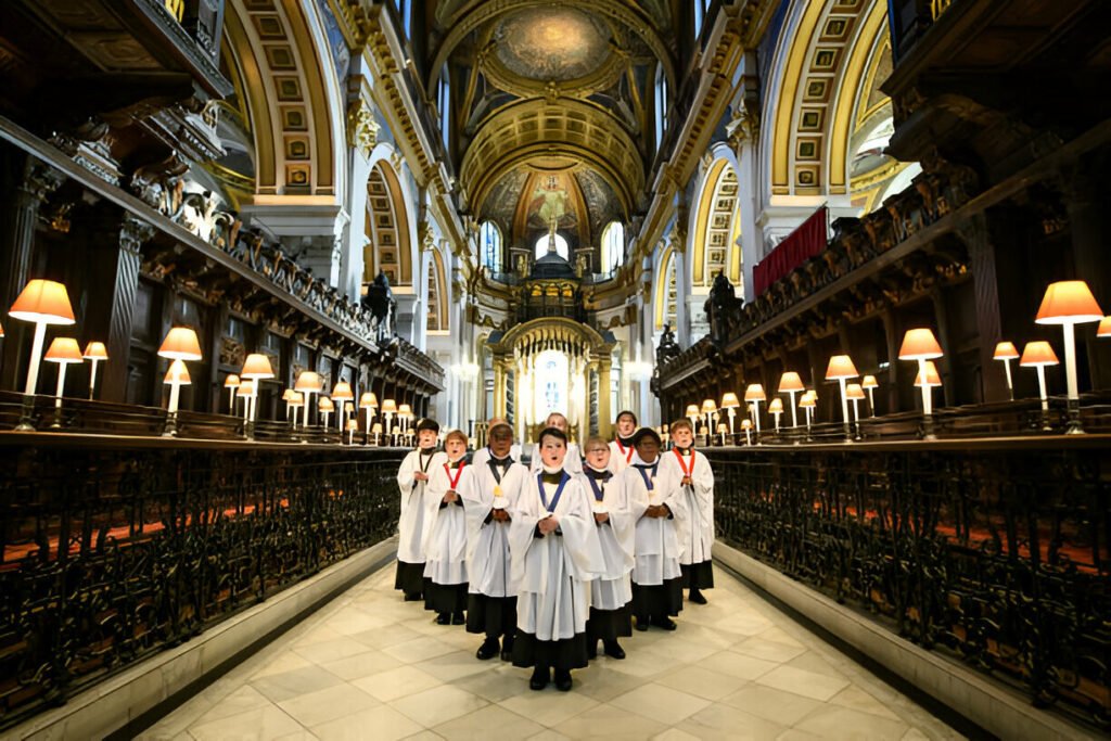 St. Paul’s Cathedral interior during a Christmas service in London