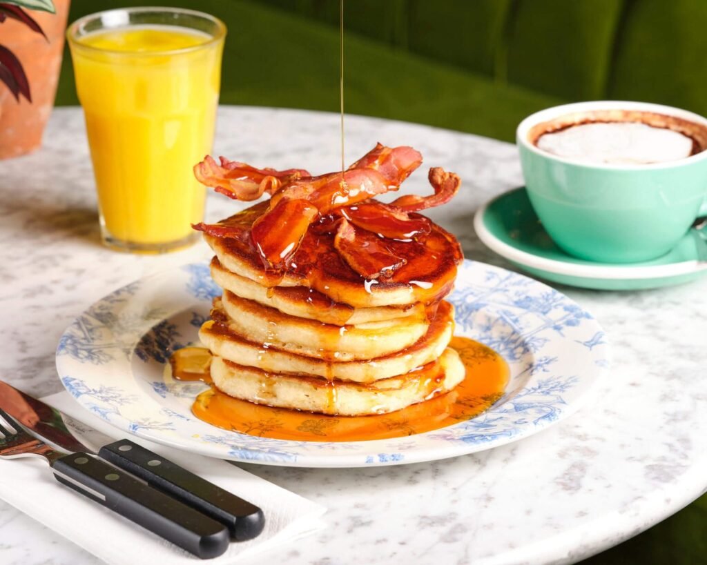 Bottomless pancakes at Bill’s with Biscoff and fresh fruit toppings