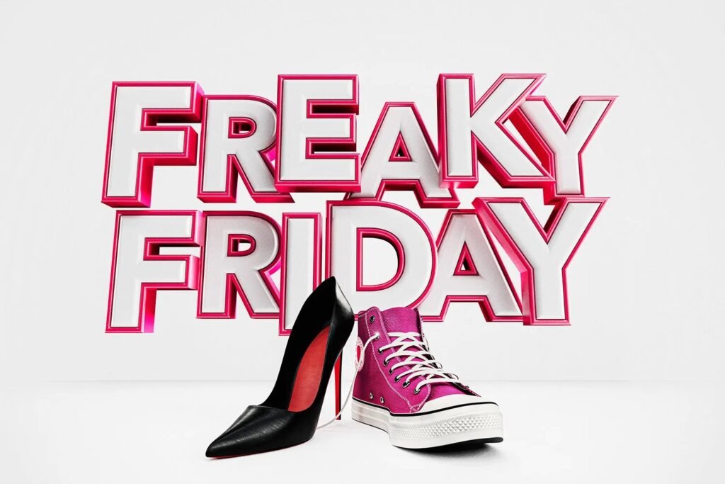 Freaky Friday Musical promotional poster with the show's logo and vibrant design happening in Manchester London in 2025