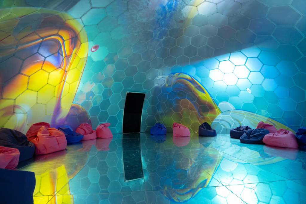 Giant Bubble Room at Bubble Planet London with oversized bubbles and interactive fun