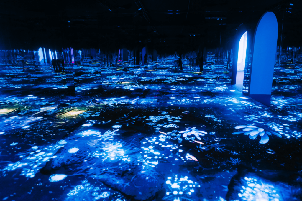 LED room at Bubble Planet London showcasing vibrant lights and modern design