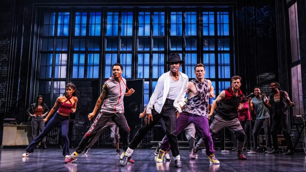 MJ The Musical cast performing on stage at Prince Edward Theatre London