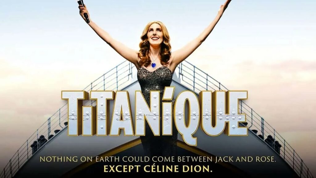 Titanique The Musical 2025 poster featuring vibrant artwork and key visuals of the show