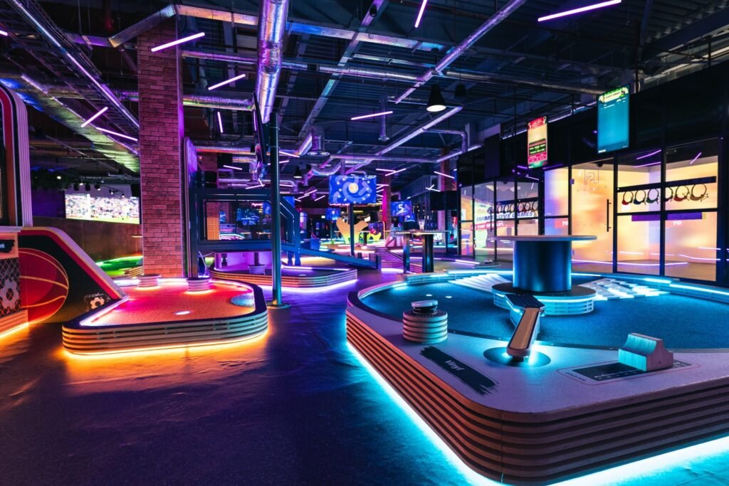 Indoor theme park attractions at Gravity Max in London featuring immersive activities and exciting experiences.