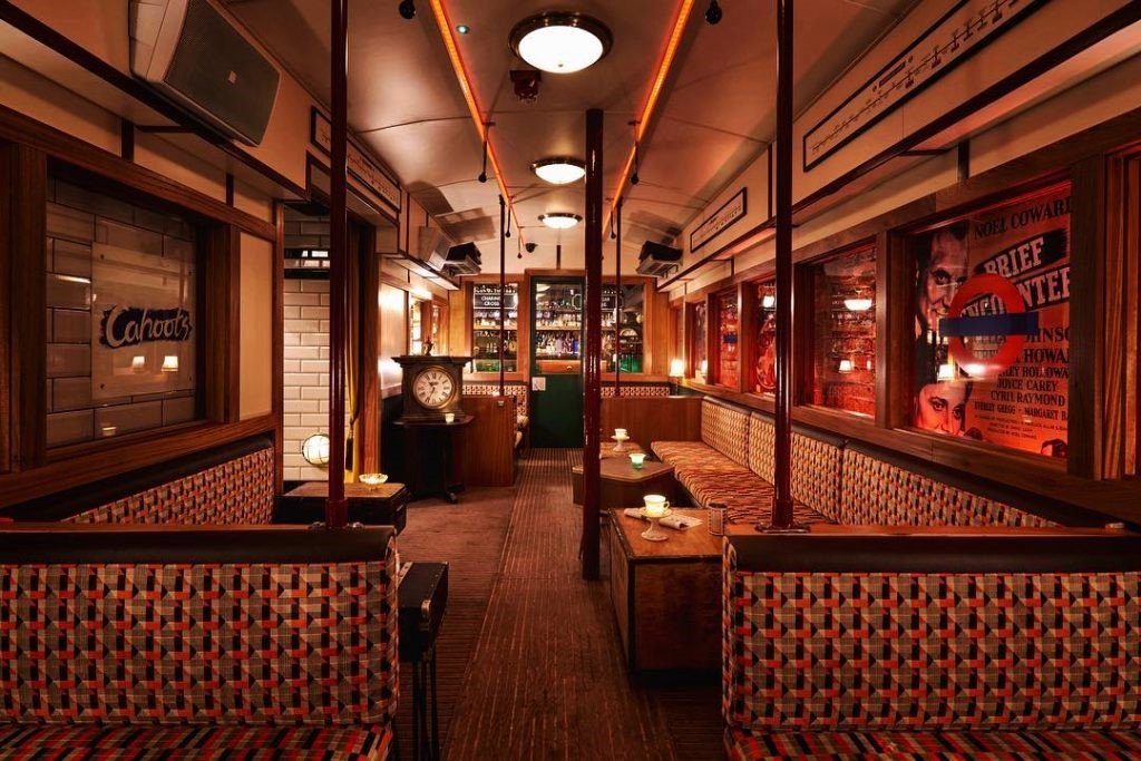 A vintage 1940s-themed underground cocktail bar in a disused London tube station