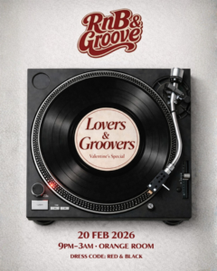 Flyer for the RnB and Groove event on the 20th February 2026